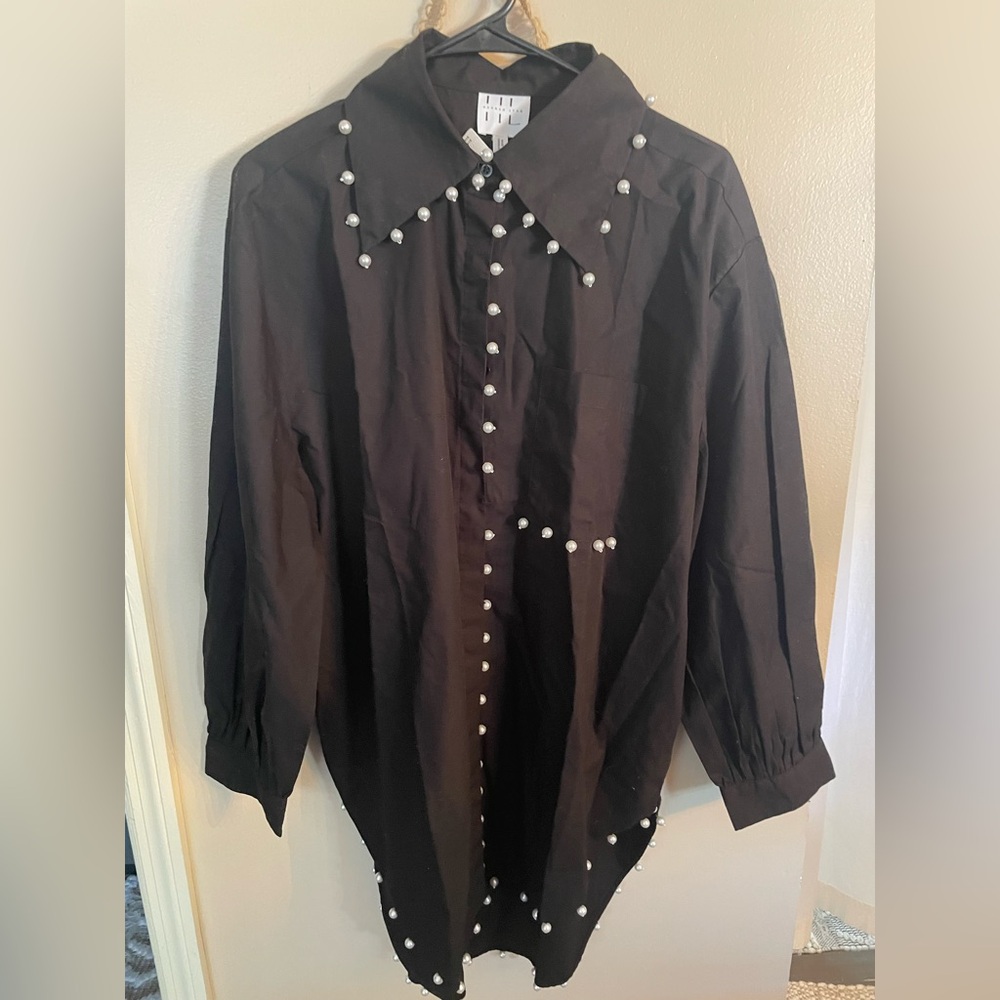 NWT Hannah Lynn for Anthropologie NWT Mememek Embellished ButtondownTunic